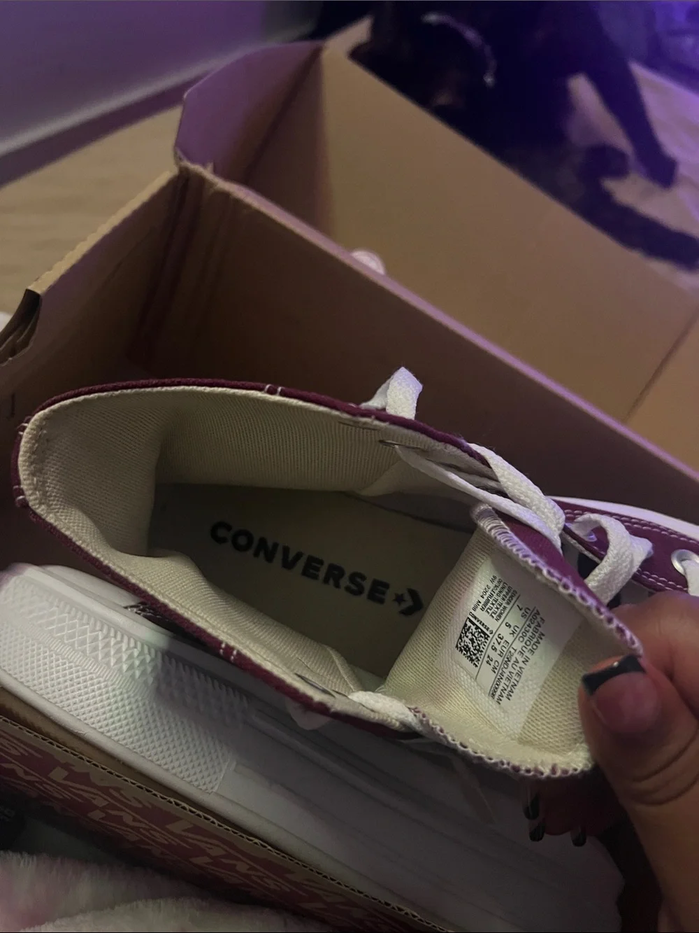 Converse Platform High Top Sneakers - Maroon and White